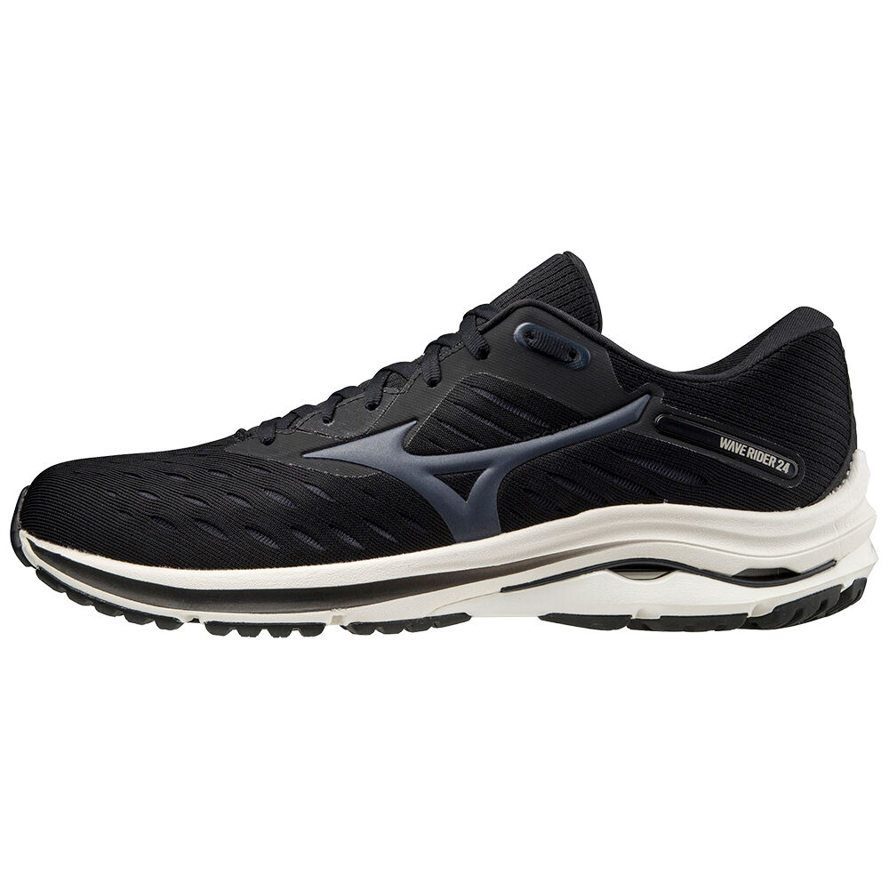 Mizuno Wave Rider 24 Férfi Futócipő Fekete/Sötétkék/Fehér MYS965420